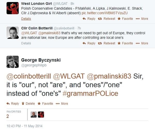 RT Bloody Polish: coming over here and teaching us proper English. Vote Ukip, and stop this outrage  via @georgephilipb - embedded image