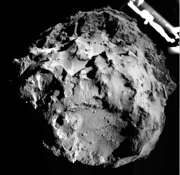 RT .@ESA_Rosetta See for yourself! ROLIS imaged #67P when we were just 3km away! Glad I can share. #CometLanding  - embedded image 
