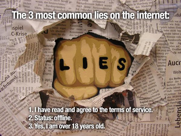 RT What’s your biggest online lie? Come on … we won’t tell …  - embedded image 