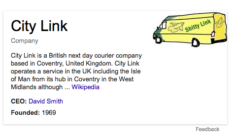 RT If one searches for CityLink on Google right now, you get this rather marvellously off message cartoon.  - embedded image