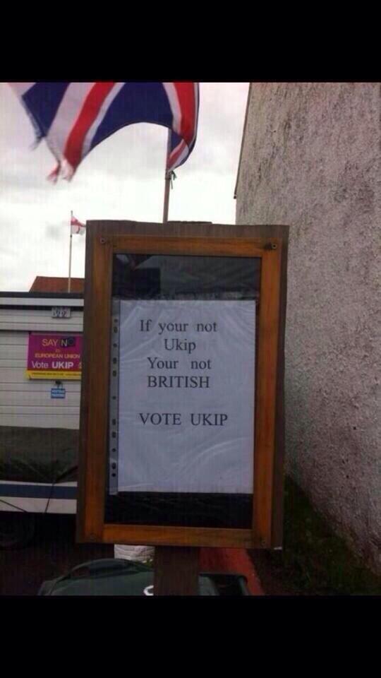 RT #WhyImVotingUkip Because these immigrants can't speak proper English! Oh wait a minute...  - embedded image