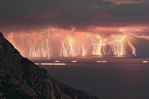 RT This happened last night on the south coast of England. It looks like Armageddon on steroids. #thunderandlightning  - embedded image