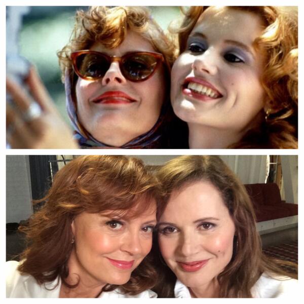RT Inventors of the #selfie at it again. #ThelmaAndLouise  - embedded image