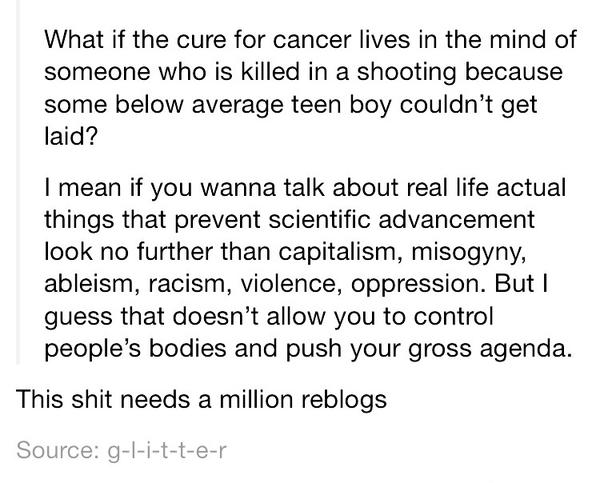 RT “What if an aborted fetus would’ve found the cure to cancer?”  - embedded image 3
