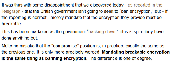 RT Explainer from British industry re: deceptive UK govt spin about weakening crypto security: https://t.co/0blcdCcTAR  - embedded image 