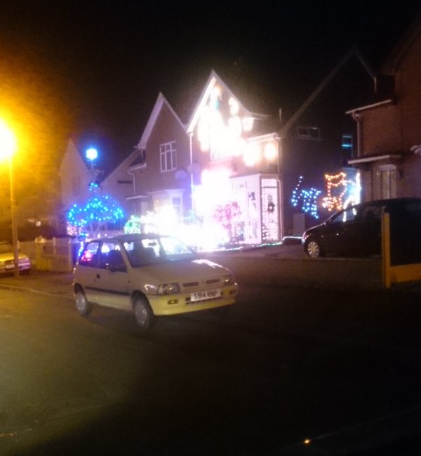 Houses opposite each other ... Seemingly competing. #Bromsgrove #xmas  - embedded image 2