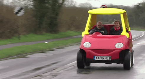 RT A British man is selling his drivable, adult-size 'Little Tikes' car. http://t.co/oVgQT5qL7M  - embedded image 