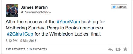 RT The perils of not thinking through the #YourMum hashtag http://t.co/v42j38qe9R  - embedded image 