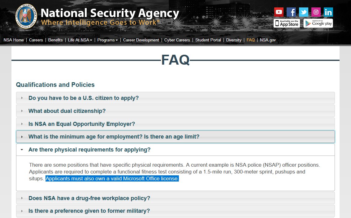 RT BREAKING: NSA updates hiring and application process in light of recent Kaspersky disclosure  - embedded image 