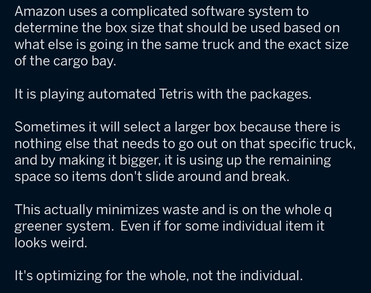 RT Why Amazon delivers small things in huge boxes occasionally  - embedded image 