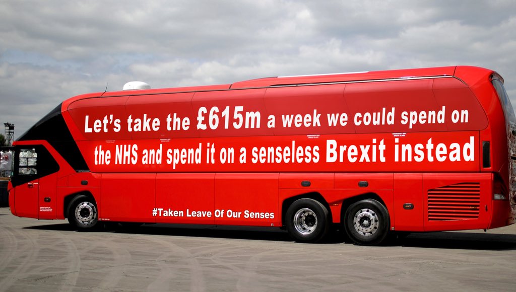 RT After new calculations are released for Brexit, Vote Leave reveal their latest bus.  - embedded image 