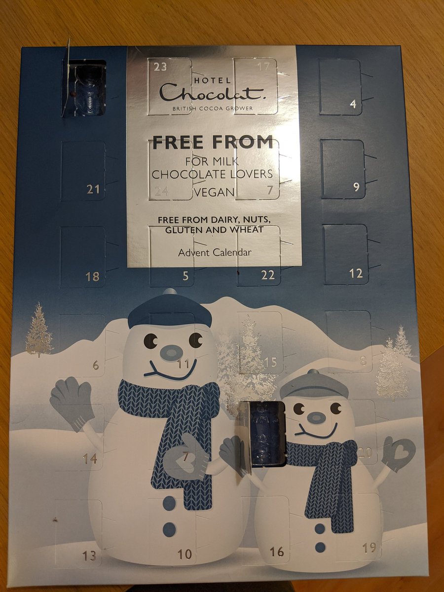 Hey @HotelChocolat your calendar is missing a door for today (3) but has two 7s :-(  - embedded image 
