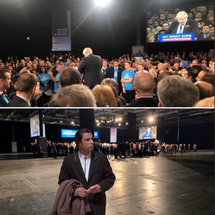 RT Smoke & mirrors: the image of the @Conservatives campaign launch versus the reality. #GE2019  - embedded image 