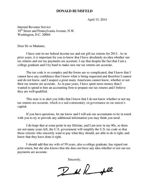 RT That I & most Americans have no idea whether our taxes are accurate tells us something. My annual letter to the #IRS:  - embedded image
