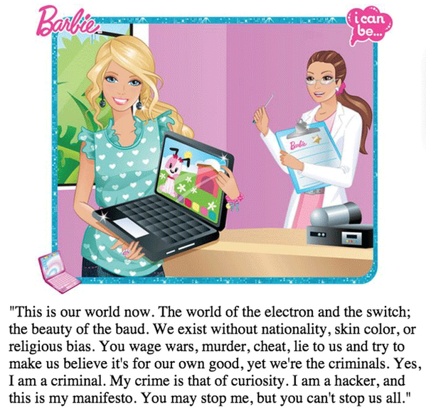 RT Barbie just got cool • The internet fixes Barbie's 'I Can Be a Comp Engineer' pic book http://t.co/US4DeRJaad  - embedded image 