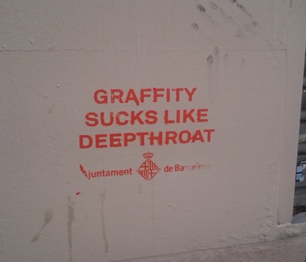 Remember kids "Graffity sucks like deepthroat" #spanglish #Barcelona  - embedded image 