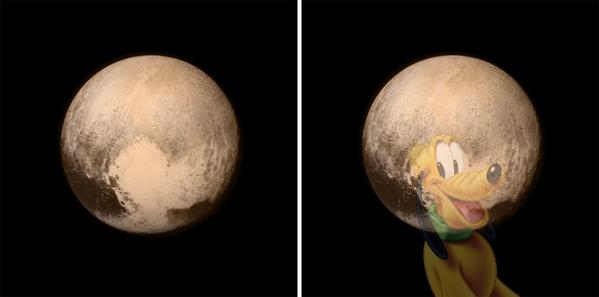 RT The best thing about the Pluto image from NASA today is the silhouette of Pluto the dog right on it.  - embedded image 