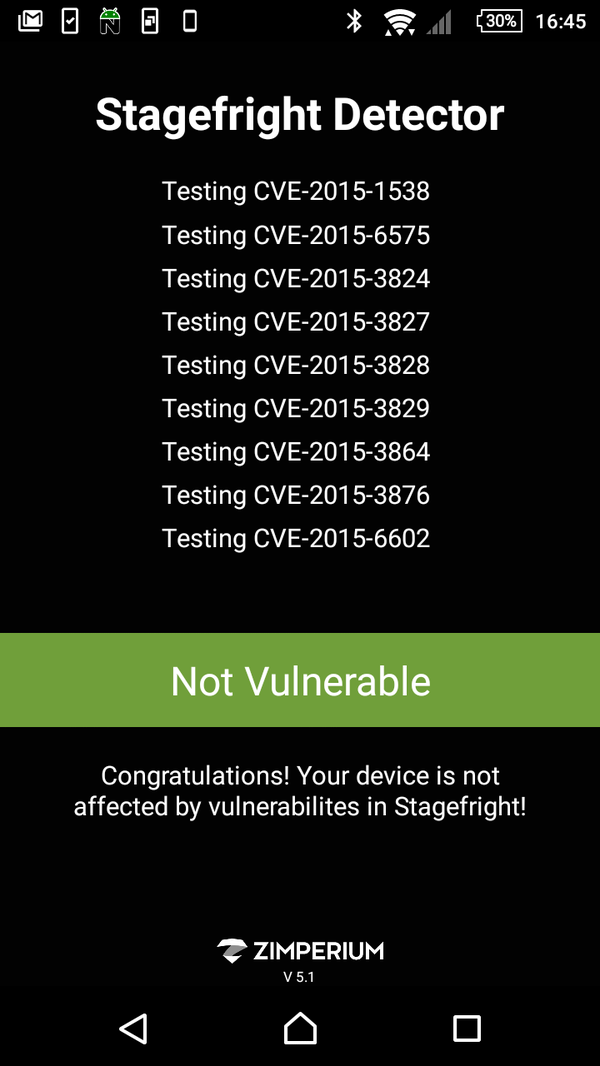 Sony have finally patched all the StageFright vulnerabilities on my z3. Only took a few months ...  - embedded image 