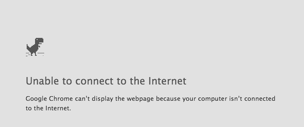 RT Hahaha! I didn't know the offline dinosaur in chrome is also a game. Just press space.  - embedded image 