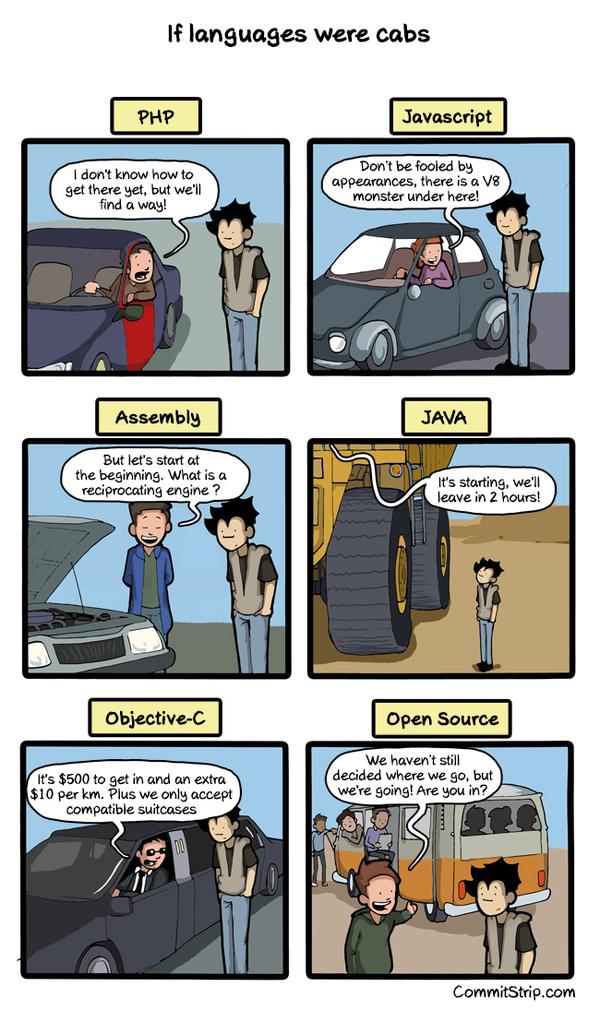 RT If programming languages were cabs. (corrected) http://t.co/eqwKO6zqNj  - embedded image 