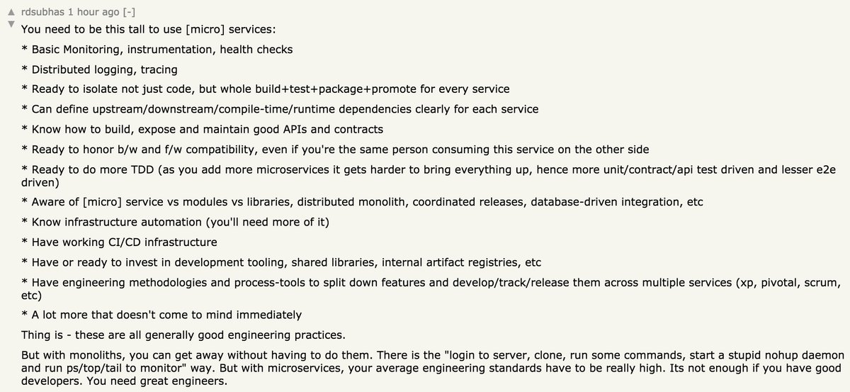RT Good hacker news comment on Microservices https://t.co/1PGeSAfzQX  - embedded image 