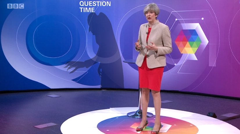 RT I'm not saying she is completely evil but her shadow isn't helping her image #bbcqt  - embedded image 