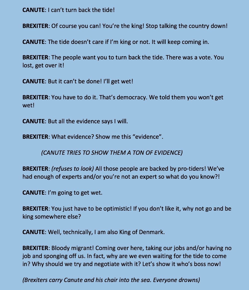 RT What it feels like arguing with Brexiters. A short play in one act (of crazy self-harm).  - embedded image 