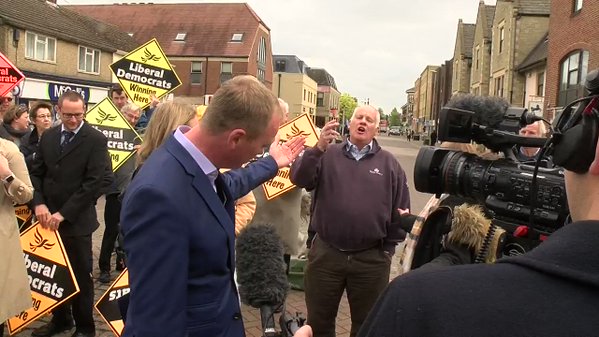RT Oxfordshire Leave voter tells Lib Dem Leader Tim Farron "You are an absolute disgrace!" Watch what happens next...  - embedded image 